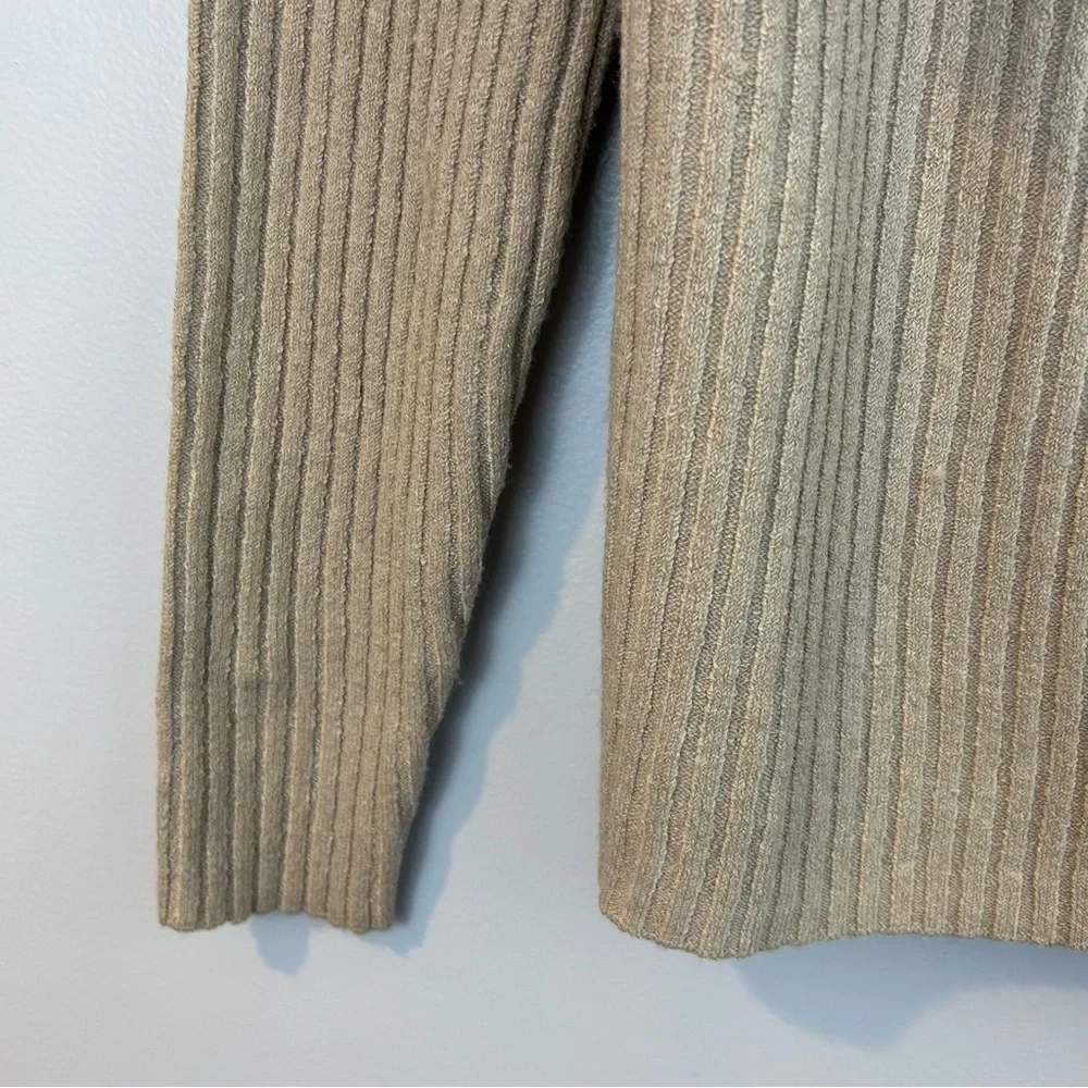 NWT Design History Oatmeal Brown Twist Cut Out Pullover Ribbed Sweater Size XL